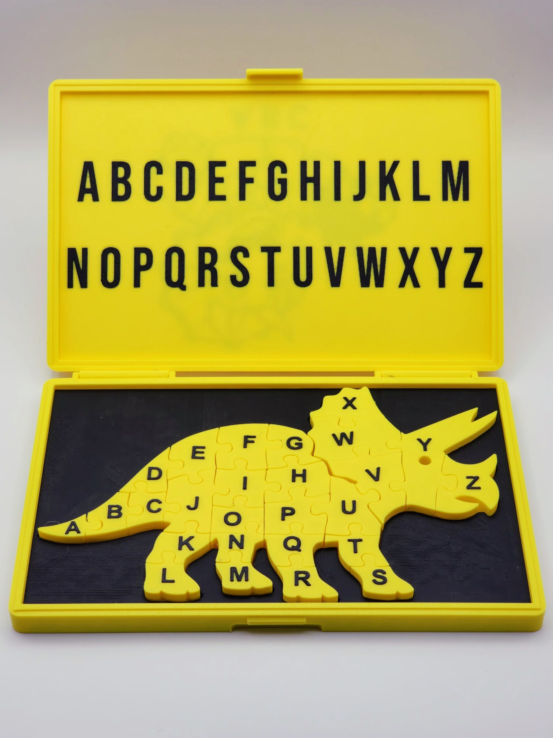 Alphabet Triceratops Yellow Black